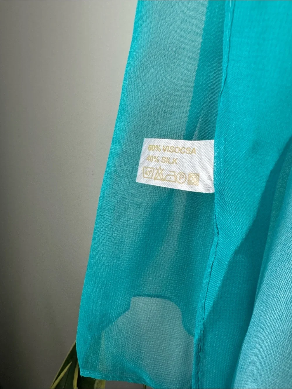 silk aqua mint two tone scarf shawl